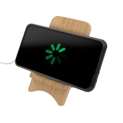 Chargeur sans fil en bambou pliable 10W B'RIGHT, support pour téléphone | Barbra