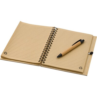 Bambus A5 Notizbuch, Stift