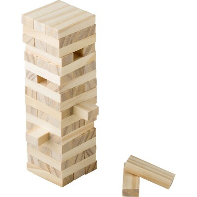 Ein hölzerner Geschicklichkeitsturm Arcade-Spiel aus Holz