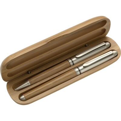 Writing set, ball pen and roller ball pen