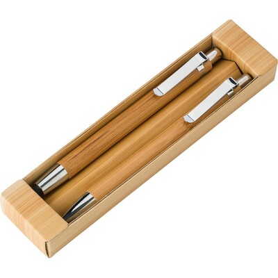 Set d'écriture, stylo bille en bambou, stylet tactile et crayon mécanique