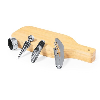 Coffret sommelier en bambou, 4 pcs