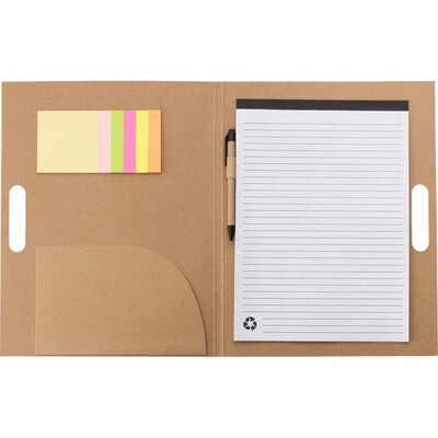 Conference folder approx. A4 with notebook, sticky notes and ball pen