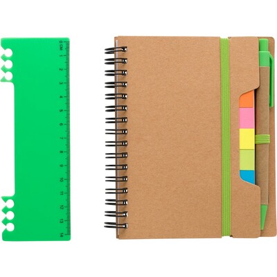 Marque-pages, carnet, notes autocollantes, stylo bille