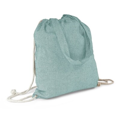 Sac en coton recyclé 2 en 1, sac à cordon et sac shopping | Gondulfo