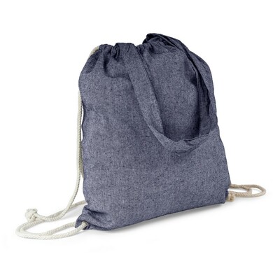 Baumwolltasche 2 in 1, Beutel mit Kordel, Einkaufstasche | Gondulfo