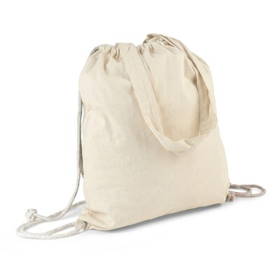 Baumwolltasche 2 in 1, Beutel mit Kordel, Einkaufstasche | Gondulfo