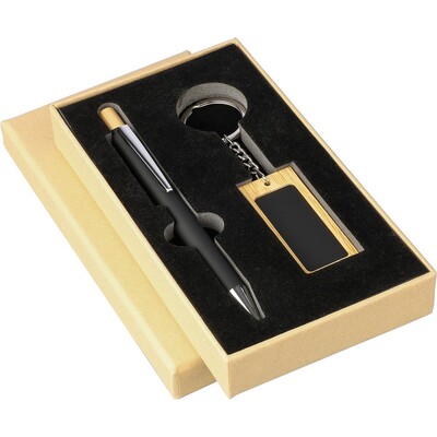 Coffret cadeau : stylo, porte-clés