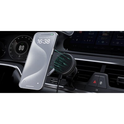 Support de téléphone voiture avec chargeur sans fil 15W, Aukey
