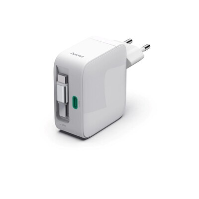 Wall charger 30W with retractable cable Hama